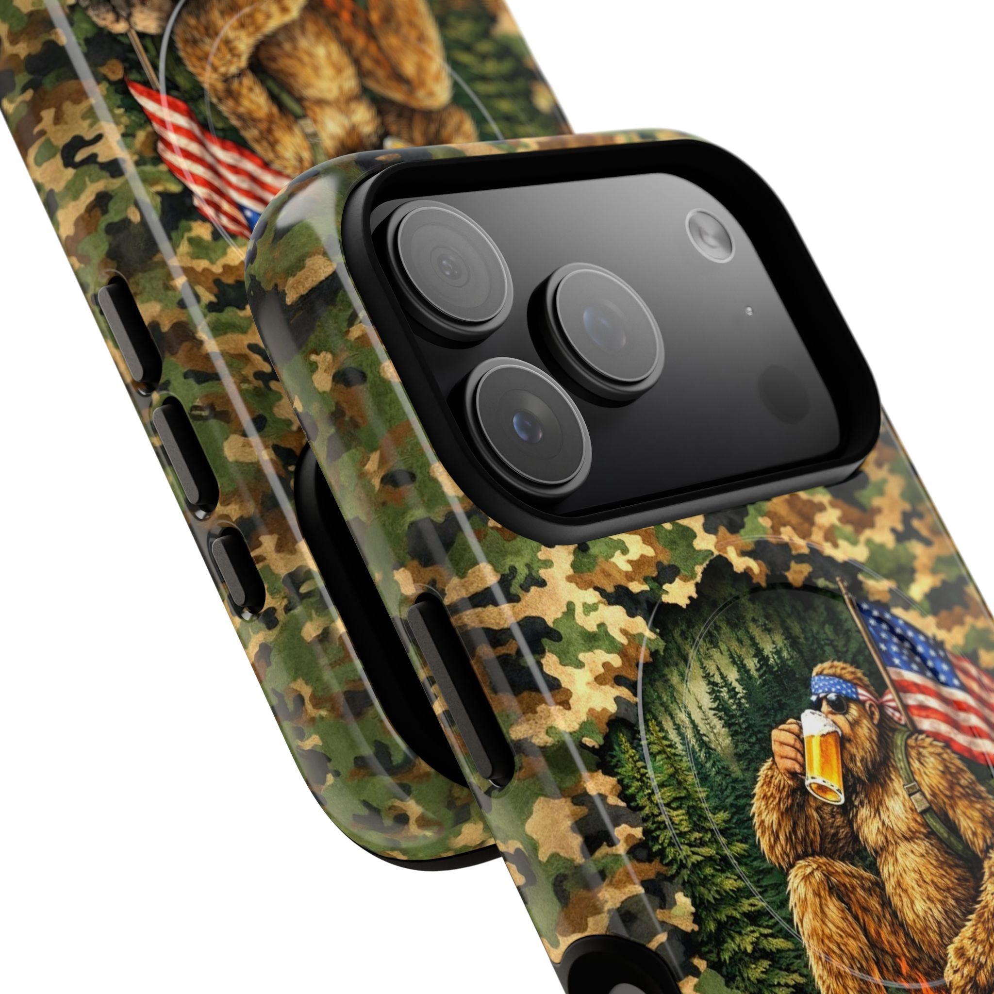 BIGFOOT CAMPFIRE CAMOUFLAGE MAGNETIC PHONE CASE   - TLHN1604264