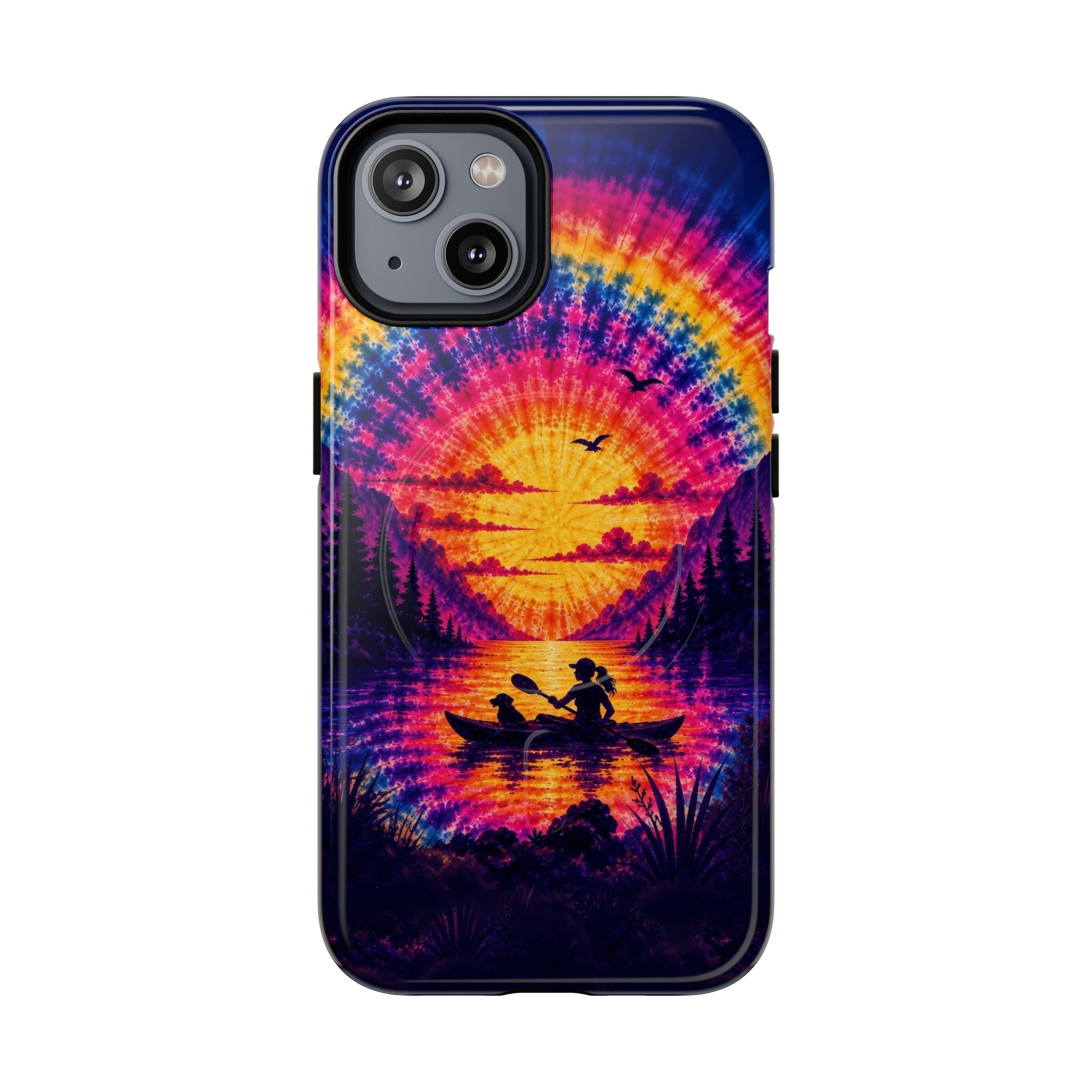 KAYAK LAKE DAY WITH DOG SUNSET MAGNETIC PHONE CASE - TLHG2406262