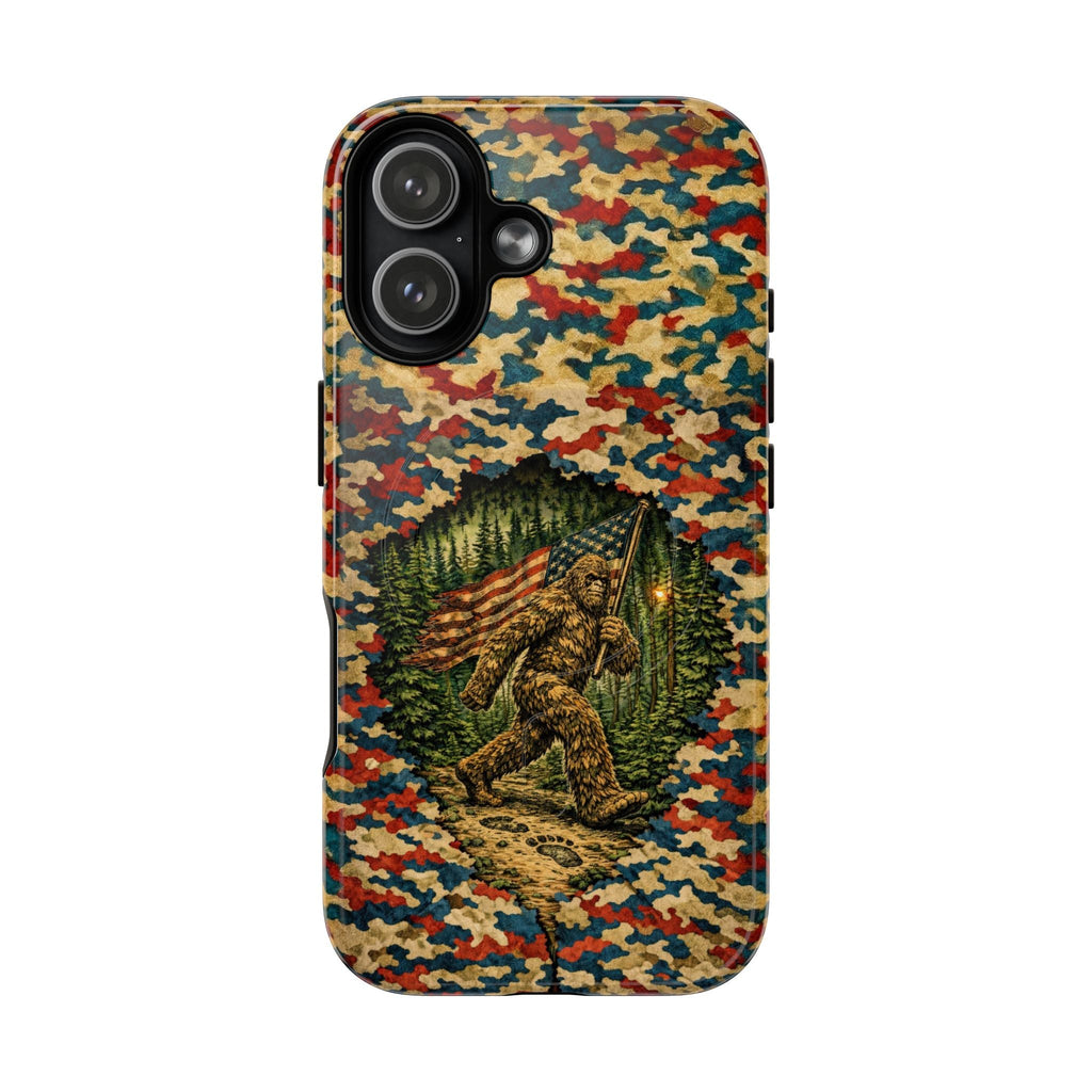 BIGFOOT WITH FLAG CAMOUFLAGE MAGNETIC PHONE CASE  - TLNT1305261