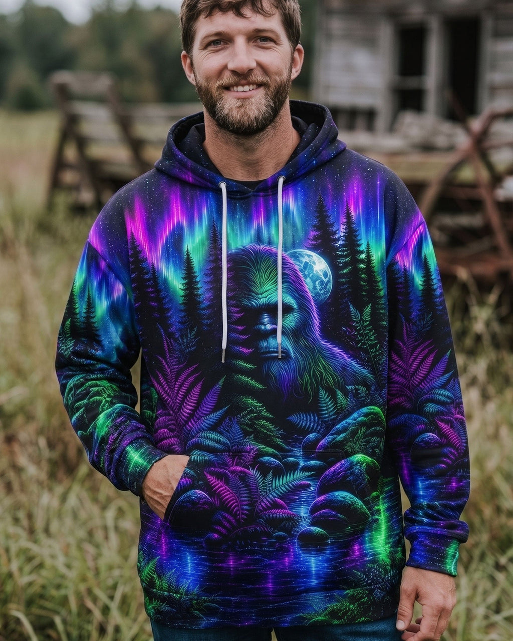 BIGFOOT UNDER THE AURORA SKY ALL OVER PRINT  - TLTW0607265