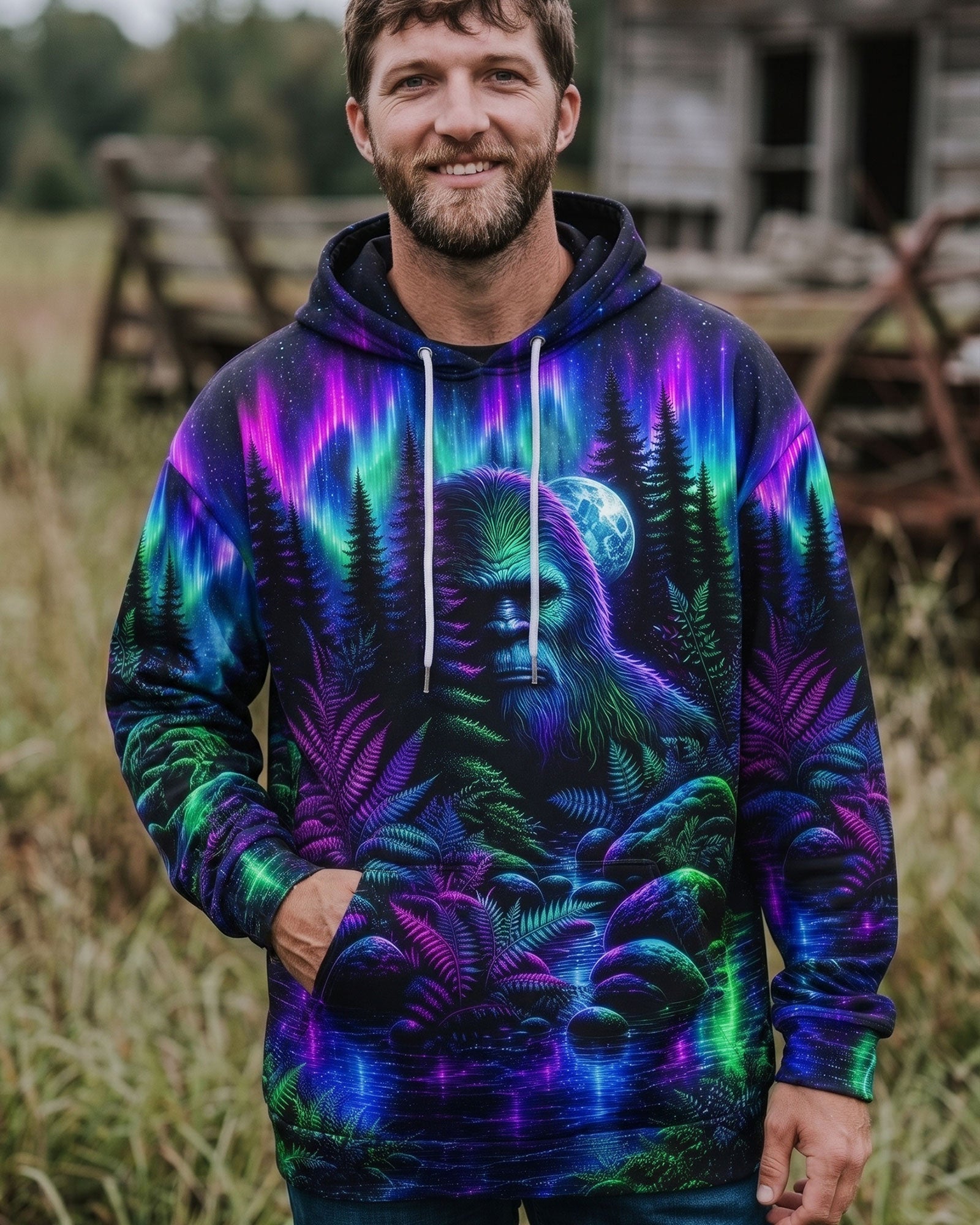BIGFOOT UNDER THE AURORA SKY ALL OVER PRINT  - TLTW0607265