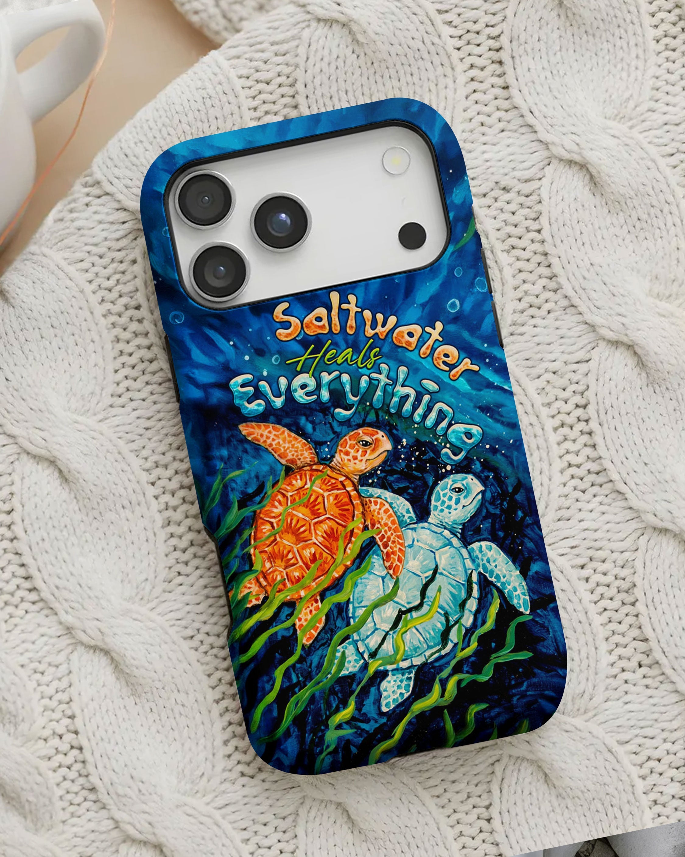SALTWATER HEALS EVERYTHING TURTLE  PHONE CASE  - TLTW2005264
