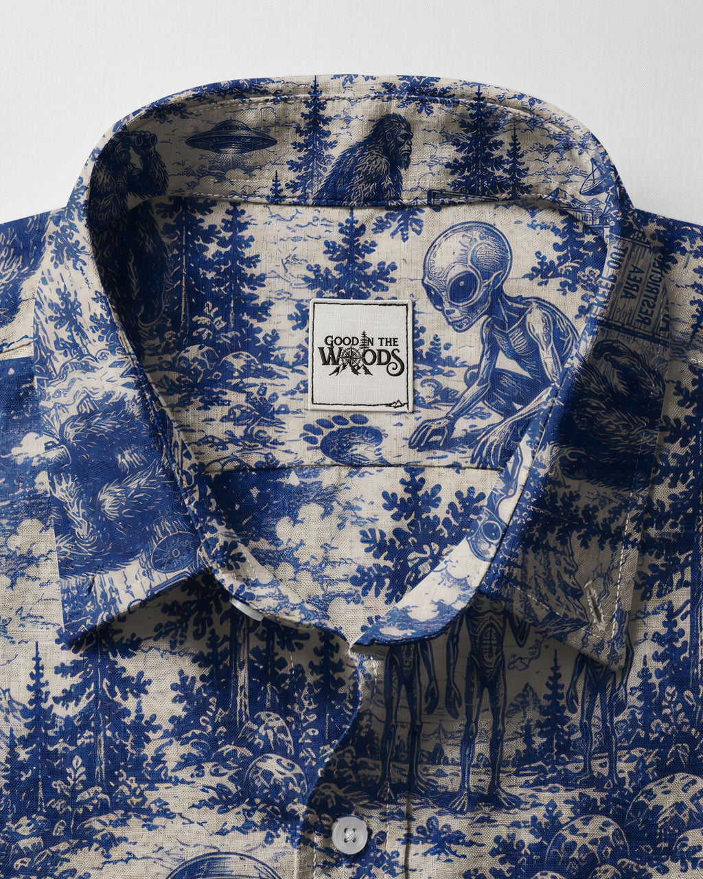 BIGFOOT ALIEN BUTTON-DOWN COLLAR SHIRT  - TLTW0206263