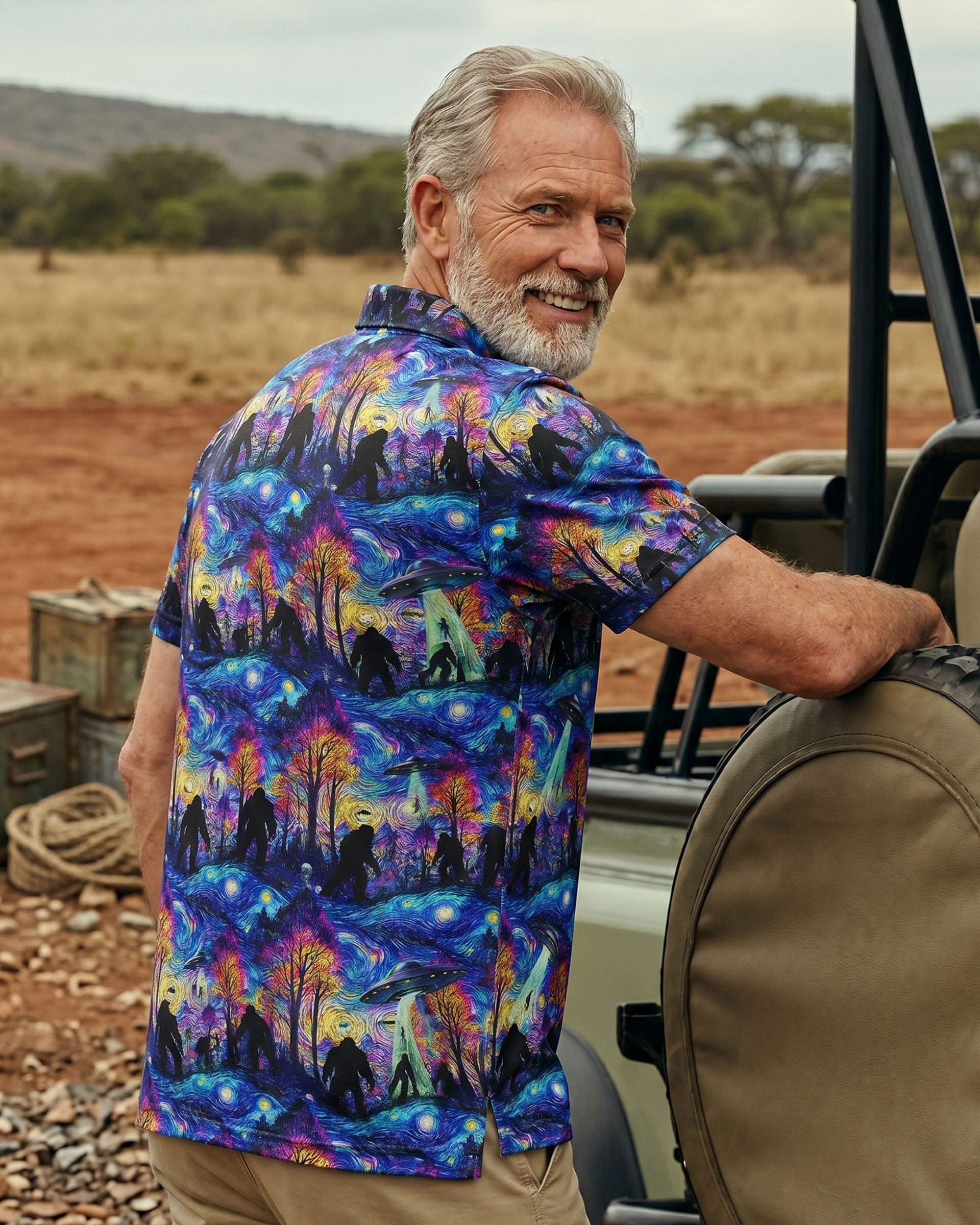 BIGFOOT ALIEN STARRY NIGHT POLO SHIRT   - TLTW0608262