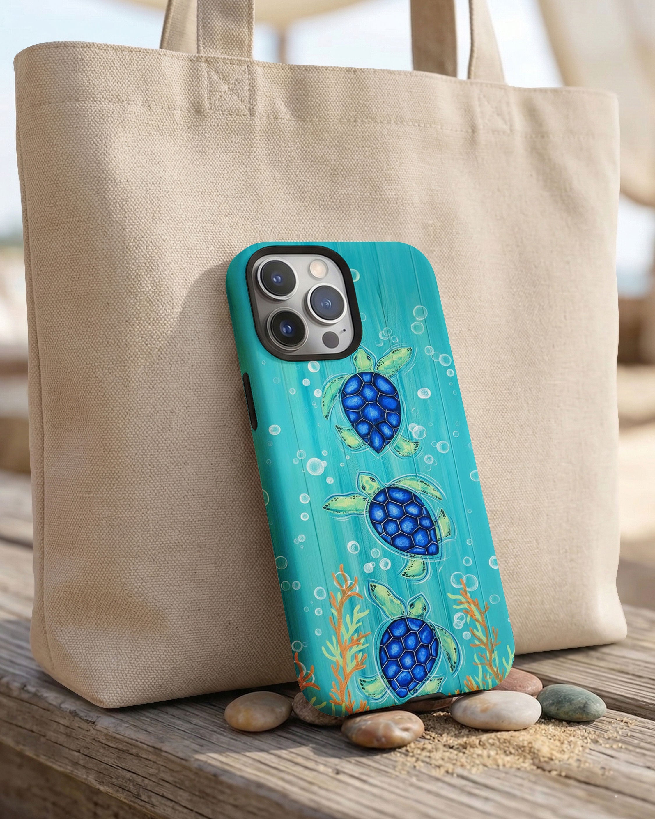 THREE SEA TURTLE PHONE CASE  - TLTW2804264