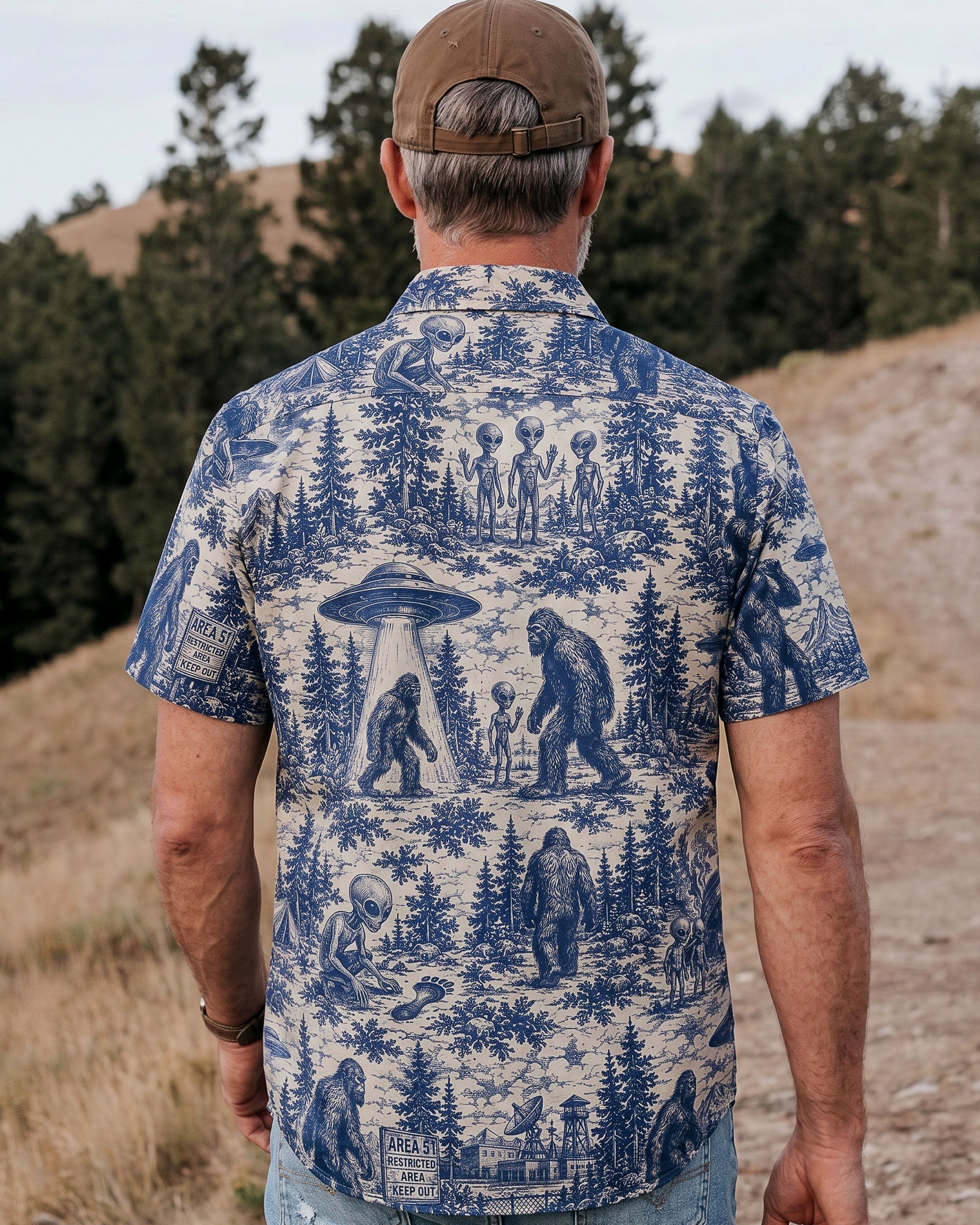 BIGFOOT ALIEN BUTTON-DOWN COLLAR SHIRT  - TLTW0206263
