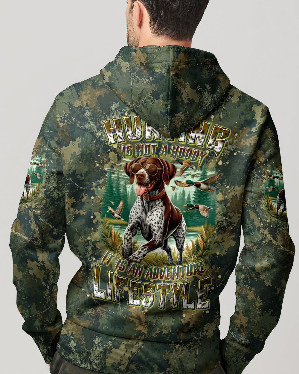 HUNTING IS NOT A HOBBY GERMAN SHORTHAIRED POINTER DOG ALL OVER PRINT - TYLN2905261