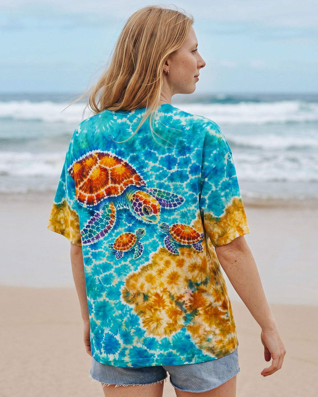 SEA TURTLES BY THE SHORE  BURST ALL OVER PRINT  - TLNO2606262