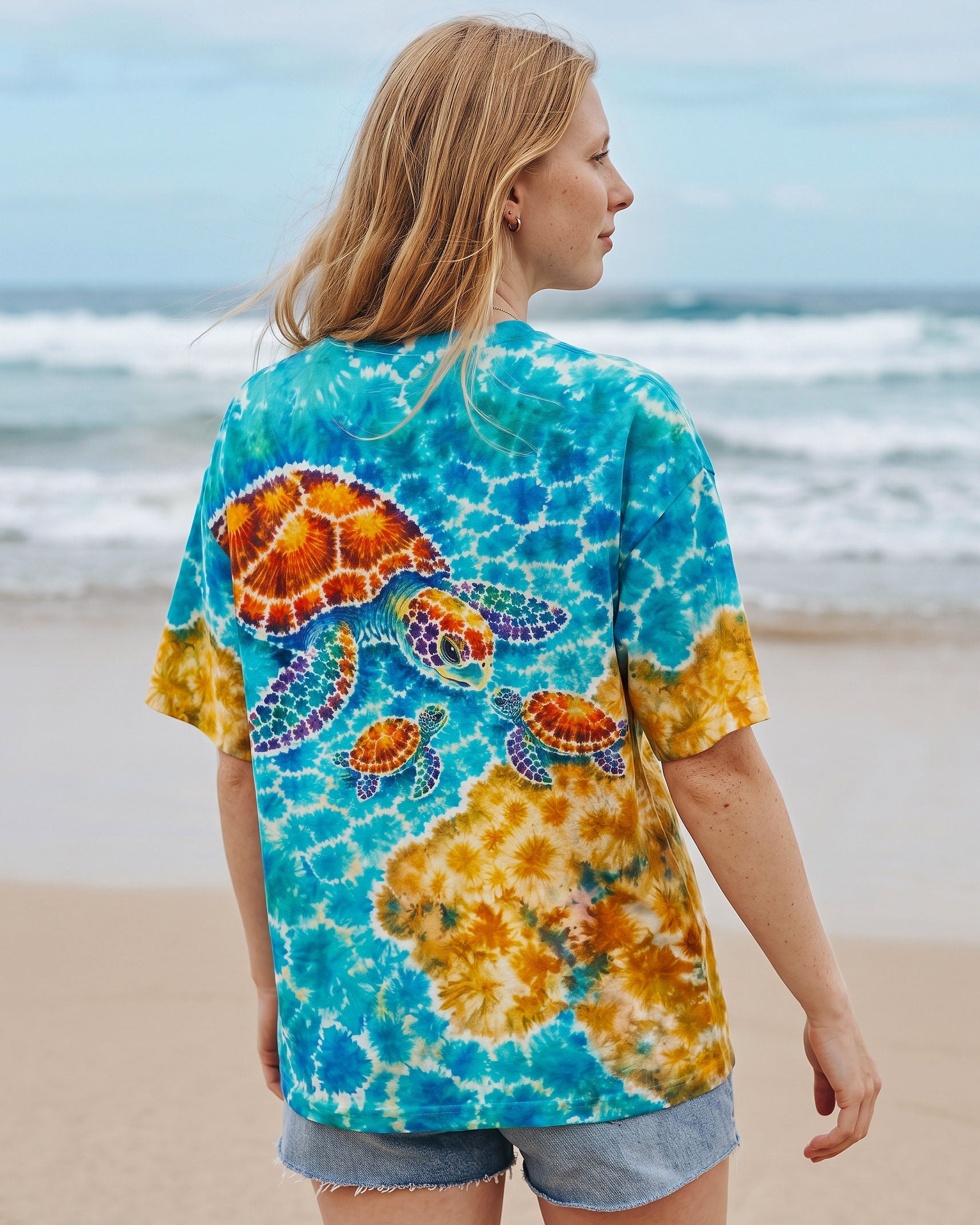 SEA TURTLES BY THE SHORE  BURST ALL OVER PRINT  - TLNO2606262