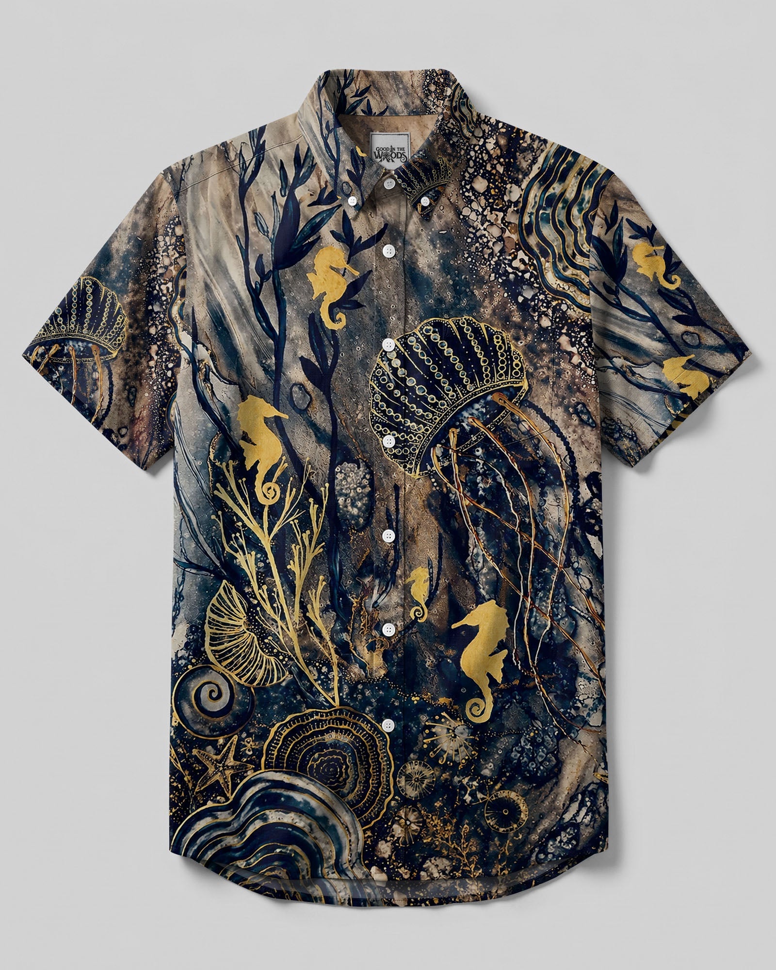JELLYFISH UNDERSEA BUTTON-DOWN COLLAR SHIRT   - TLTW1706262
