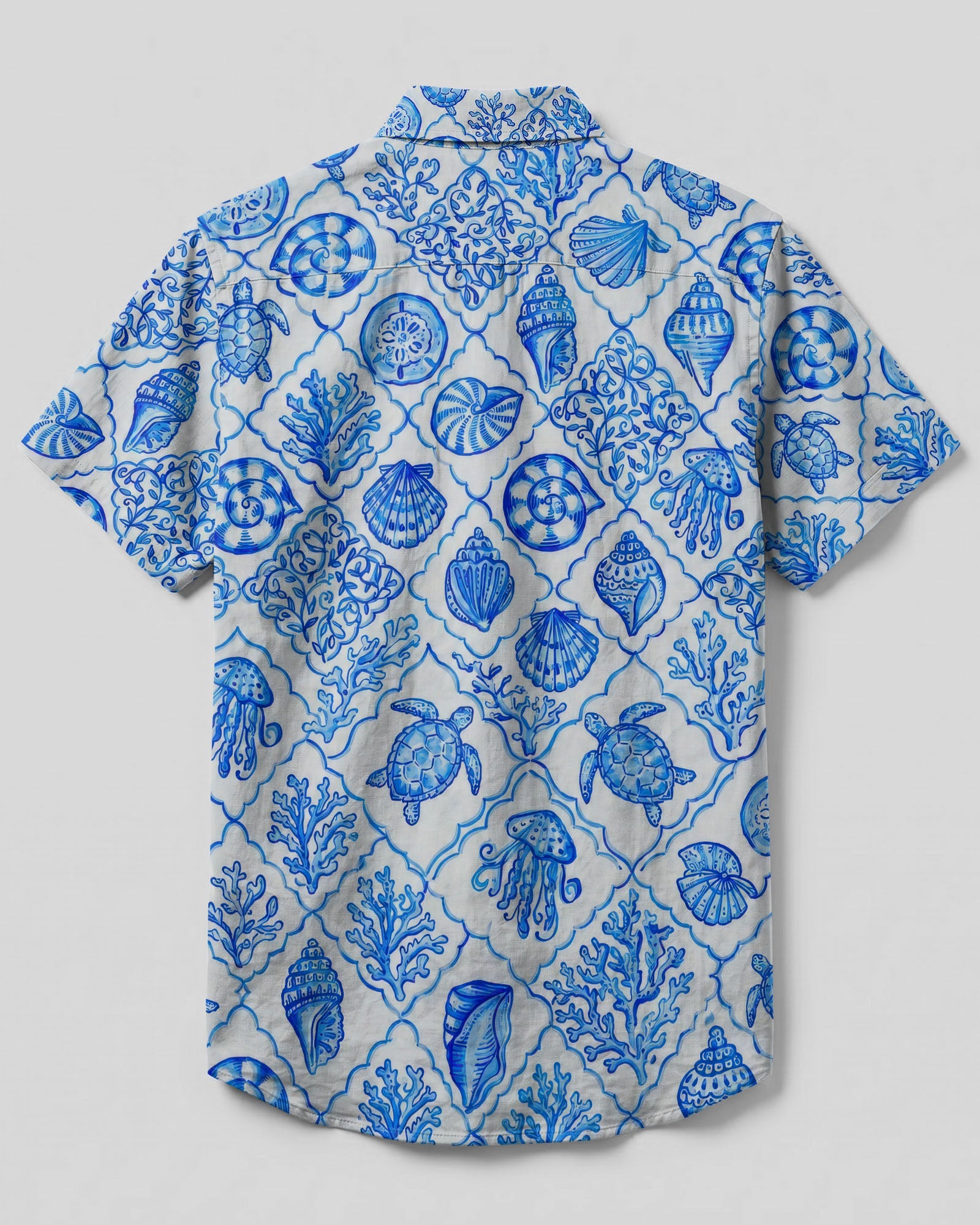 OCEAN LIFE SEAMLESS BUTTON-DOWN COLLAR  SHIRT  - TLTW0307263