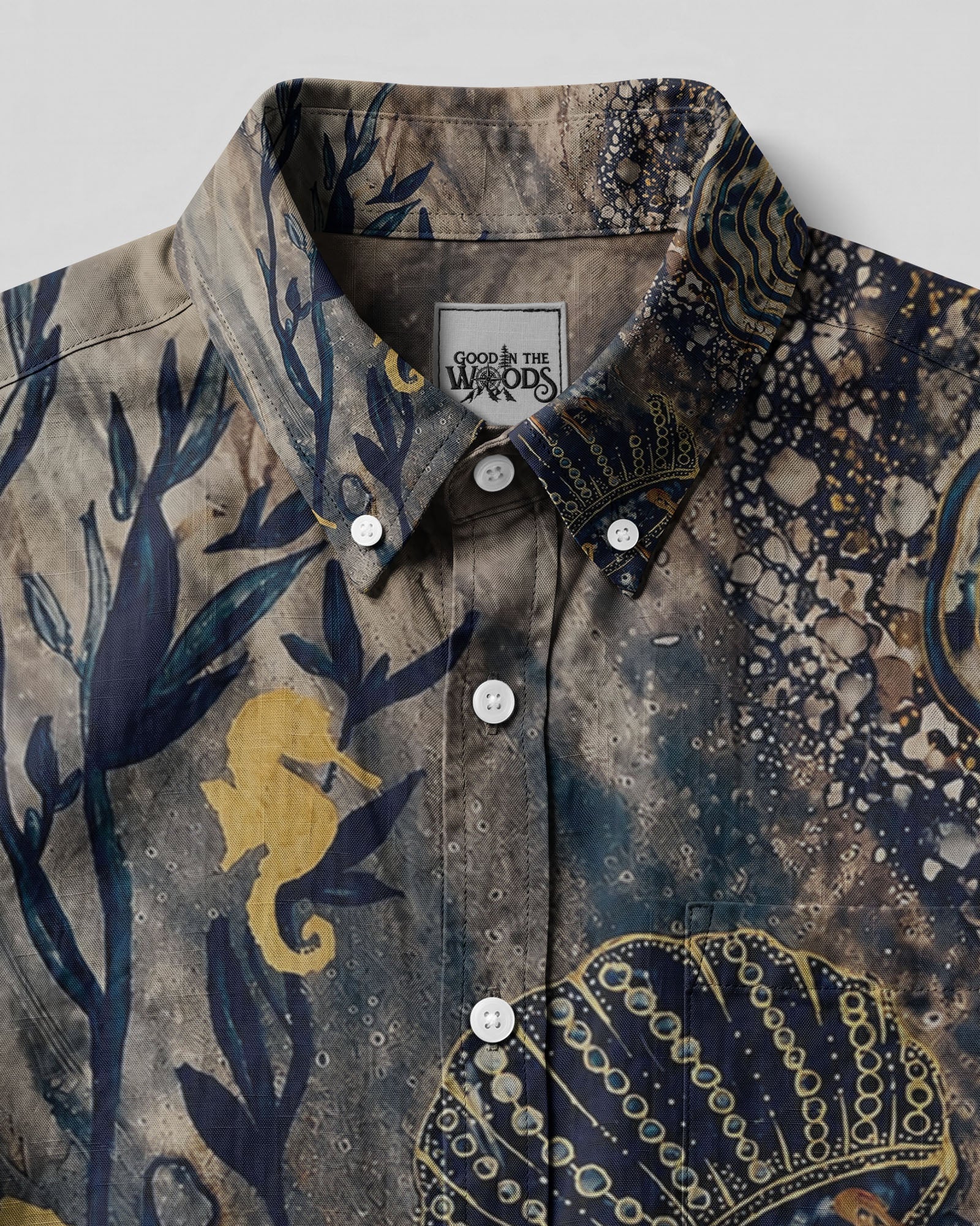 JELLYFISH UNDERSEA BUTTON-DOWN COLLAR SHIRT   - TLTW1706262