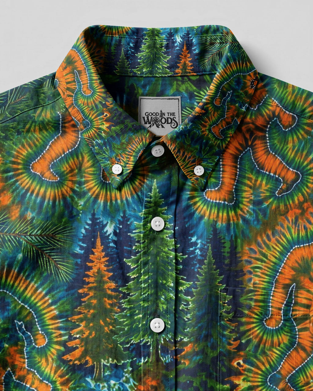BIGFOOT FOREST SWIRL BUTTON-DOWN COLLAR SHIRT - TLHG2206262