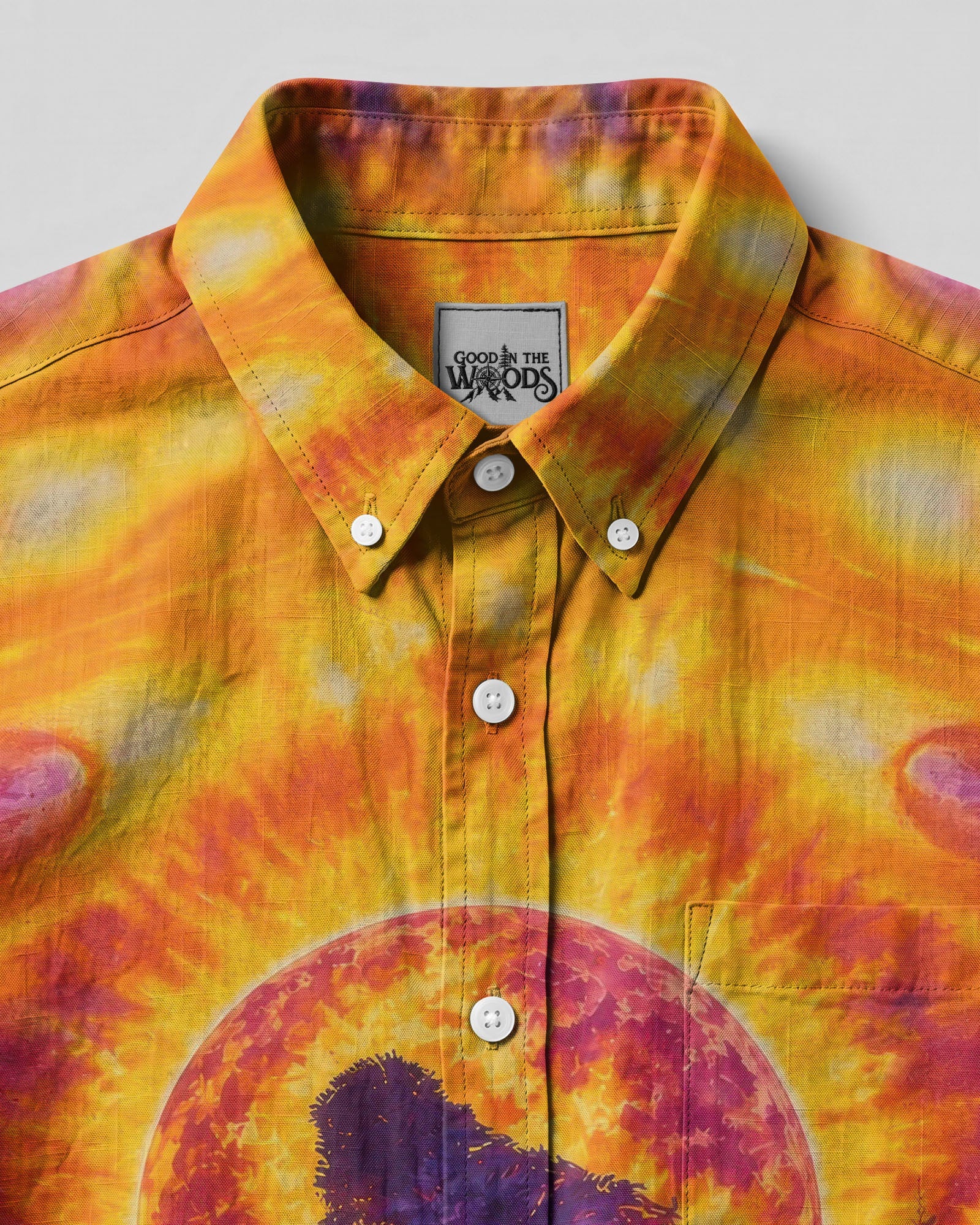 BIGFOOT UNDER MOON BUTTON-DOWN COLLAR SHIRT  - TLTW2906262