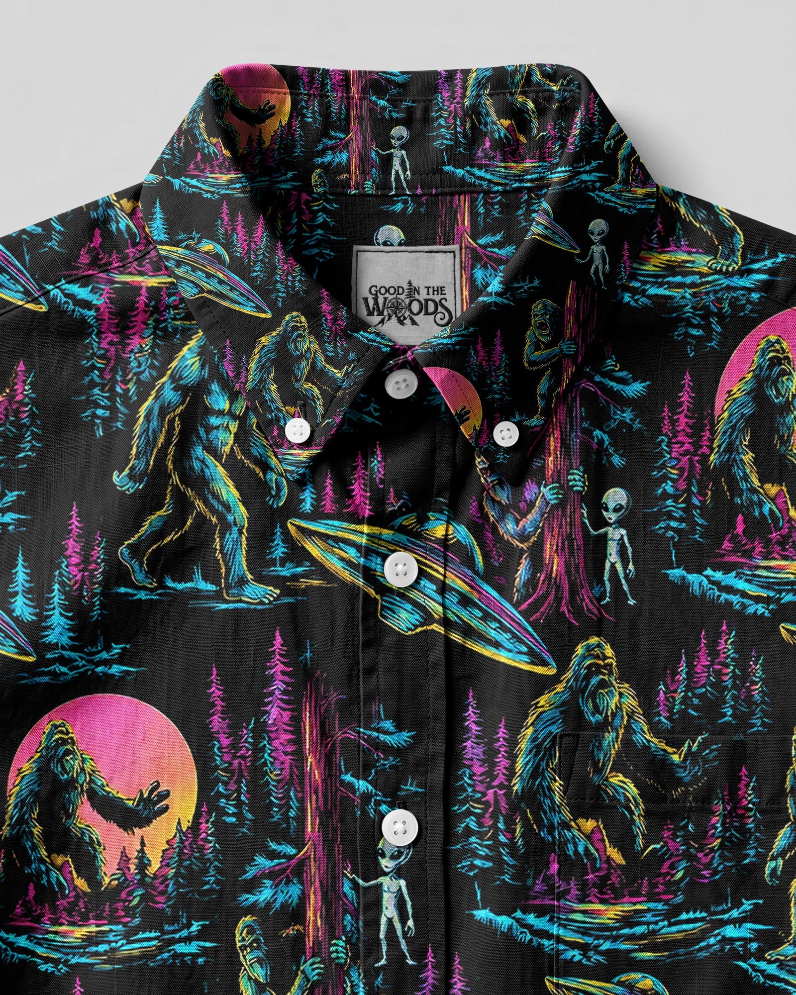 UFO BIGFOOT BUTTON-DOWN COLLAR SHIRT  - TLHG0406262