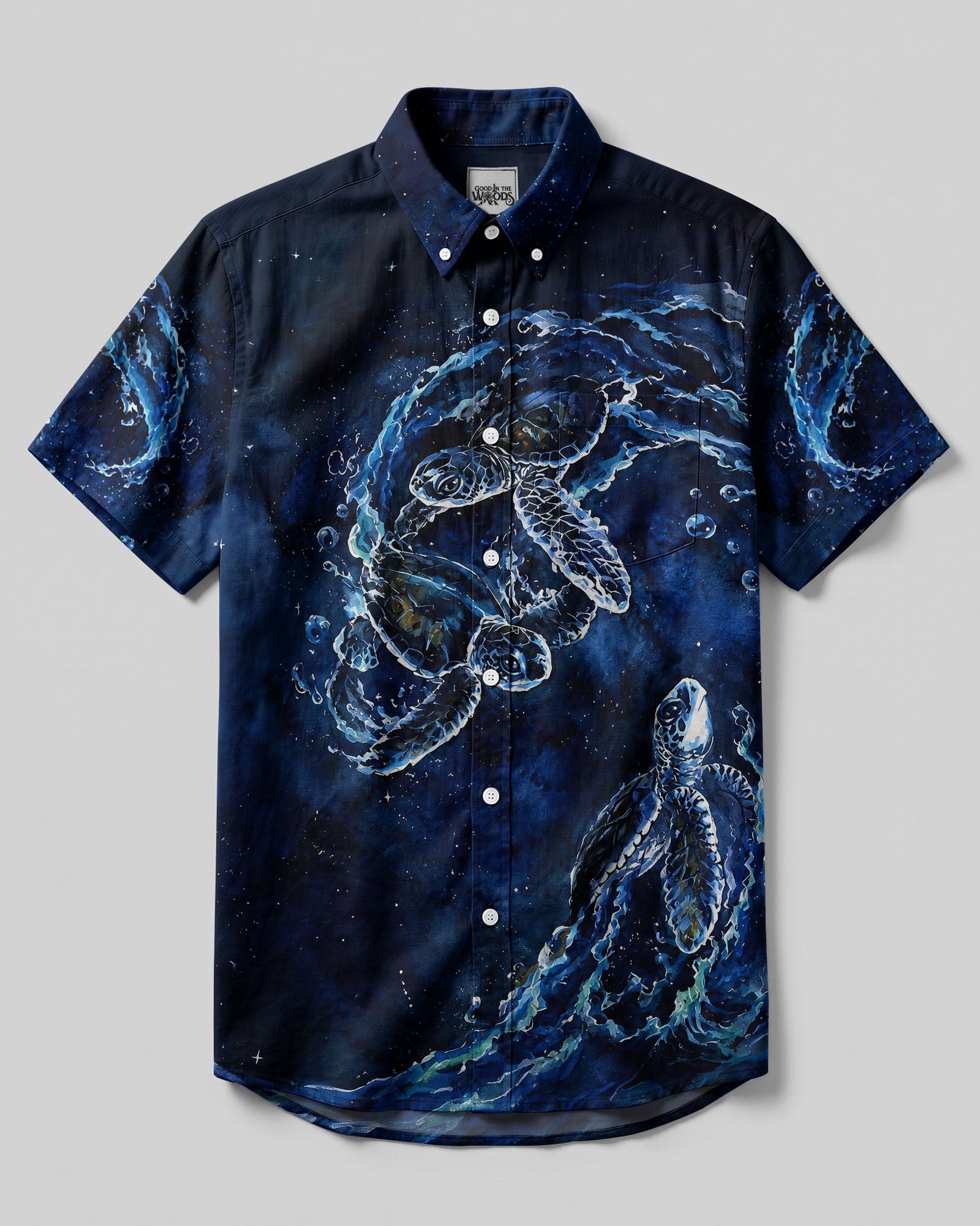 SEA TURTLE IN WAVES UNDERSEA BUTTON-DOWN COLLAR SHIRT -TLHG1706265