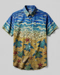 SEA TURTLE STARFISH BEACH BUTTON-DOWN COLLAR SHIRT - KMTM1706265