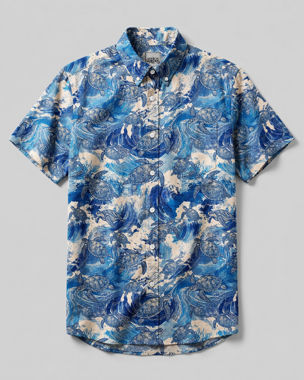 OCEAN TURTLE WAVES BUTTON-DOWN COLLAR SHIRT - TYQY0207263