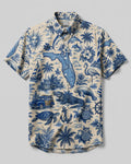 TROPICAL FLORIDA PATTERN BUTTON-DOWN COLLAR  SHIRT - TLTW2506263