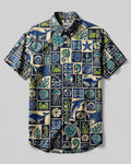 OCEAN MOSAIC BUTTON-DOWN COLLAR SHIRT - KMTM2506261