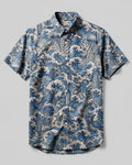 OCEAN TREASURES WAVE PATTERN BUTTON-DOWN COLLAR SHIRT - KMTM1706264