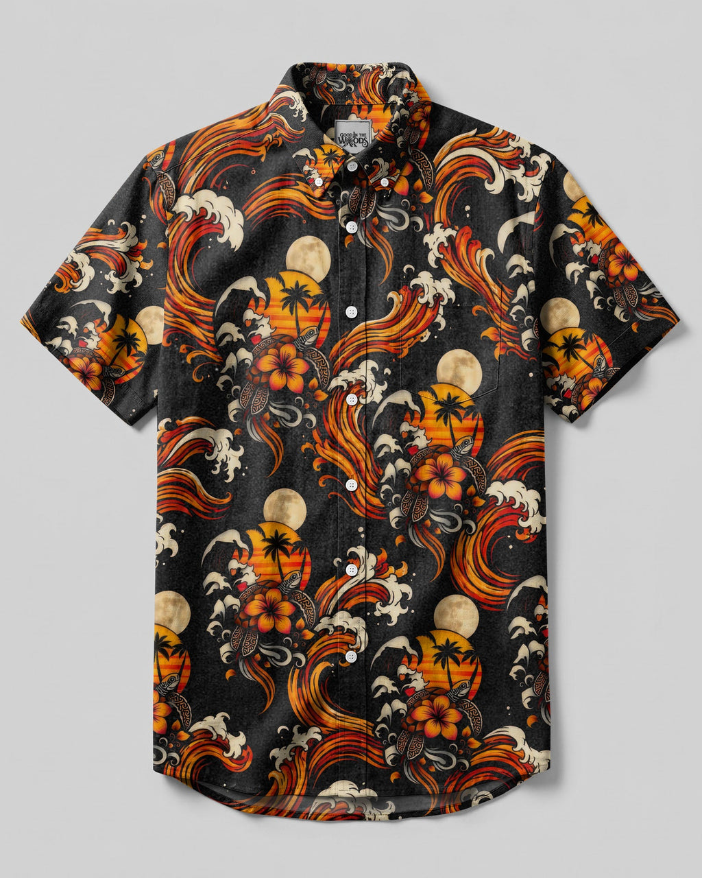 SEA TURTLE SUNSET BUTTON-DOWN COLLAR SHIRT  - TLTW29062610
