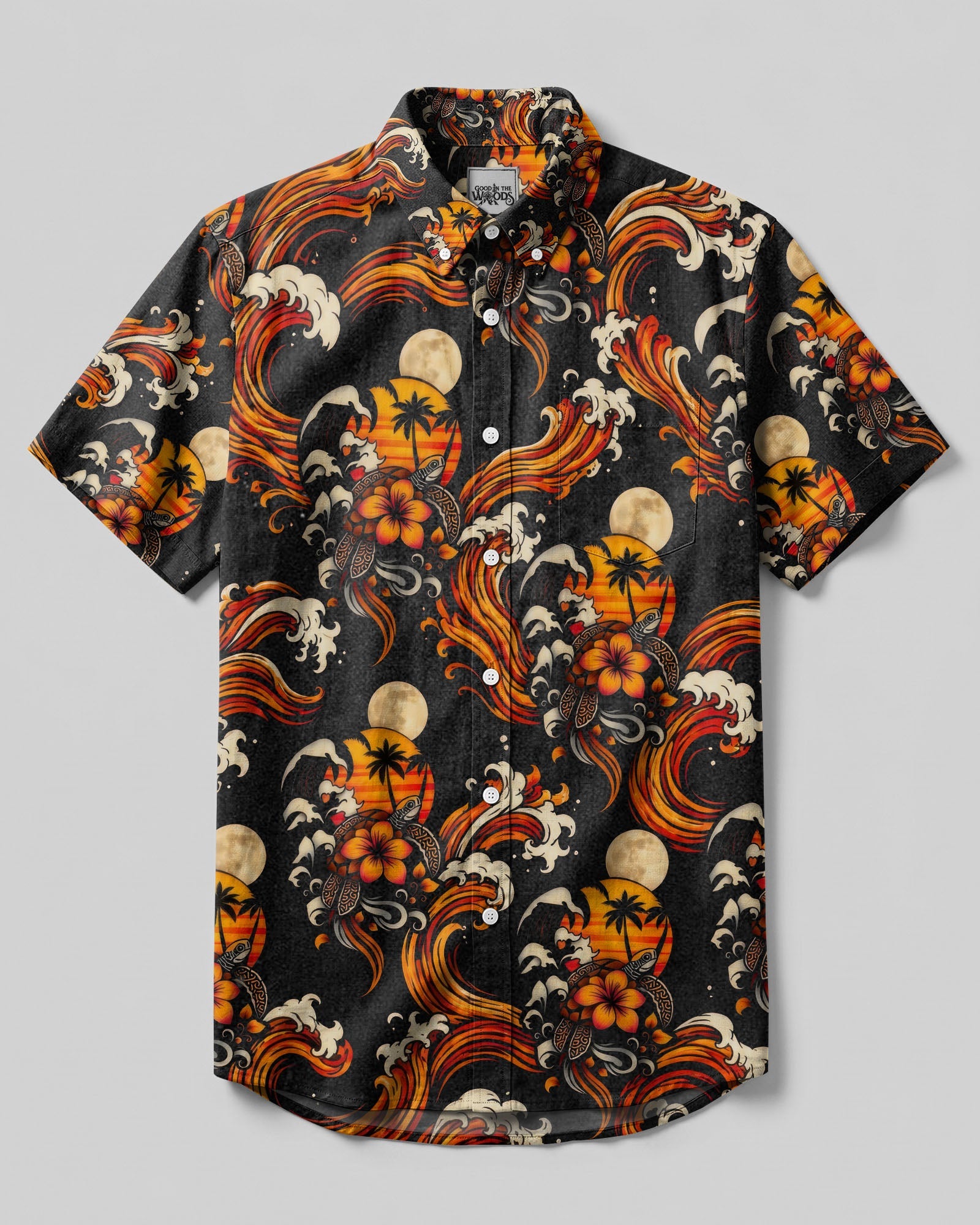 SEA TURTLE SUNSET BUTTON-DOWN COLLAR SHIRT  - TLTW29062610
