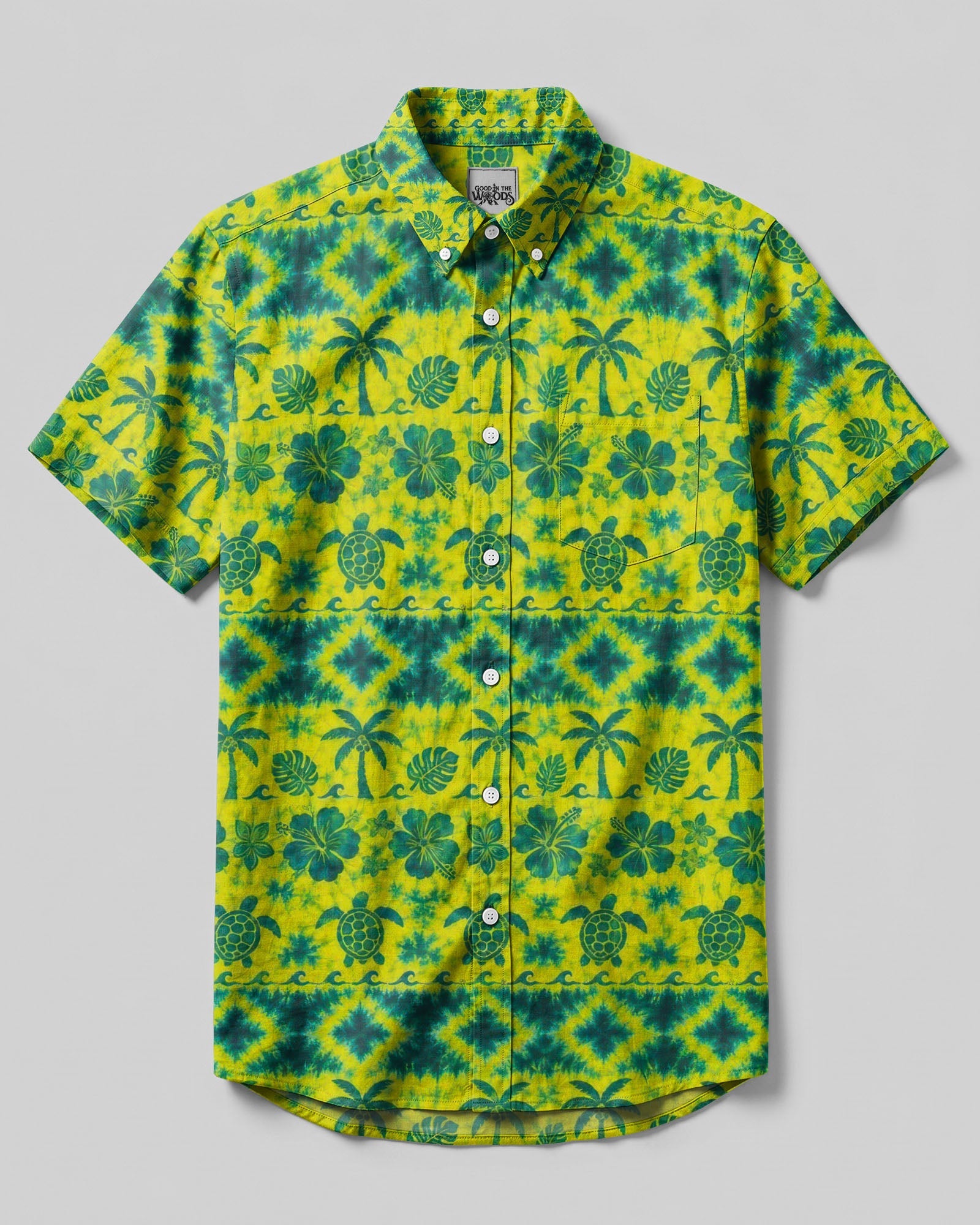 ALOHA TURTLE STRIPE BUTTON-DOWN COLLAR  SHIRT  - TLTW0307267