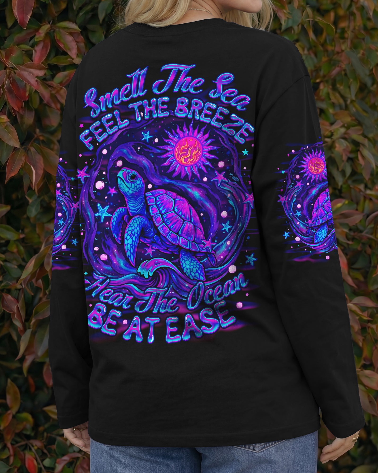 SMELL THE SEA FEEL THE BREEZE TURTLE ALL OVER PRINT - TLNO2304263