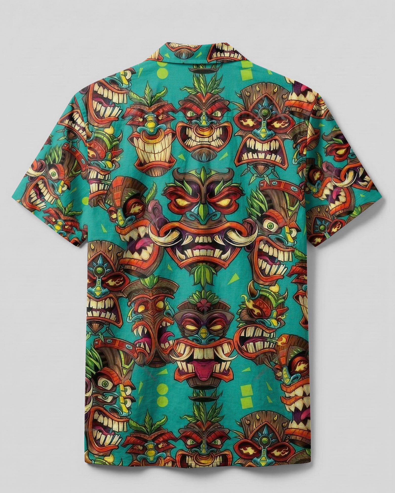 TIKI HEAD PATTERN CAMP SHIRT  - TLTW0107262
