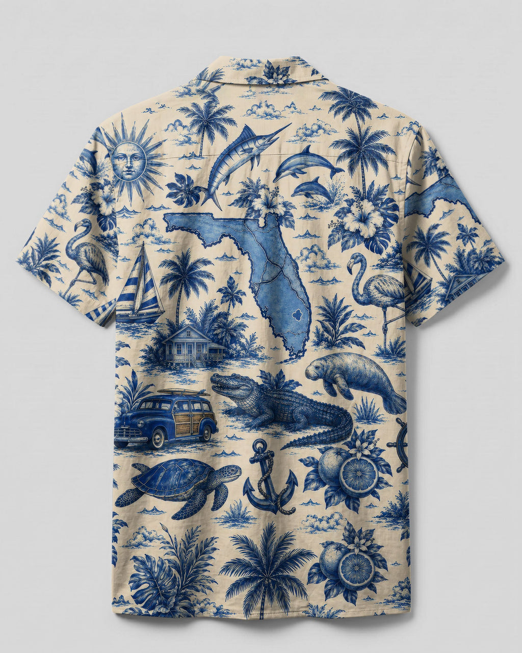 TROPICAL FLORIDA PATTERN CAMP SHIRT - TLTW2506262