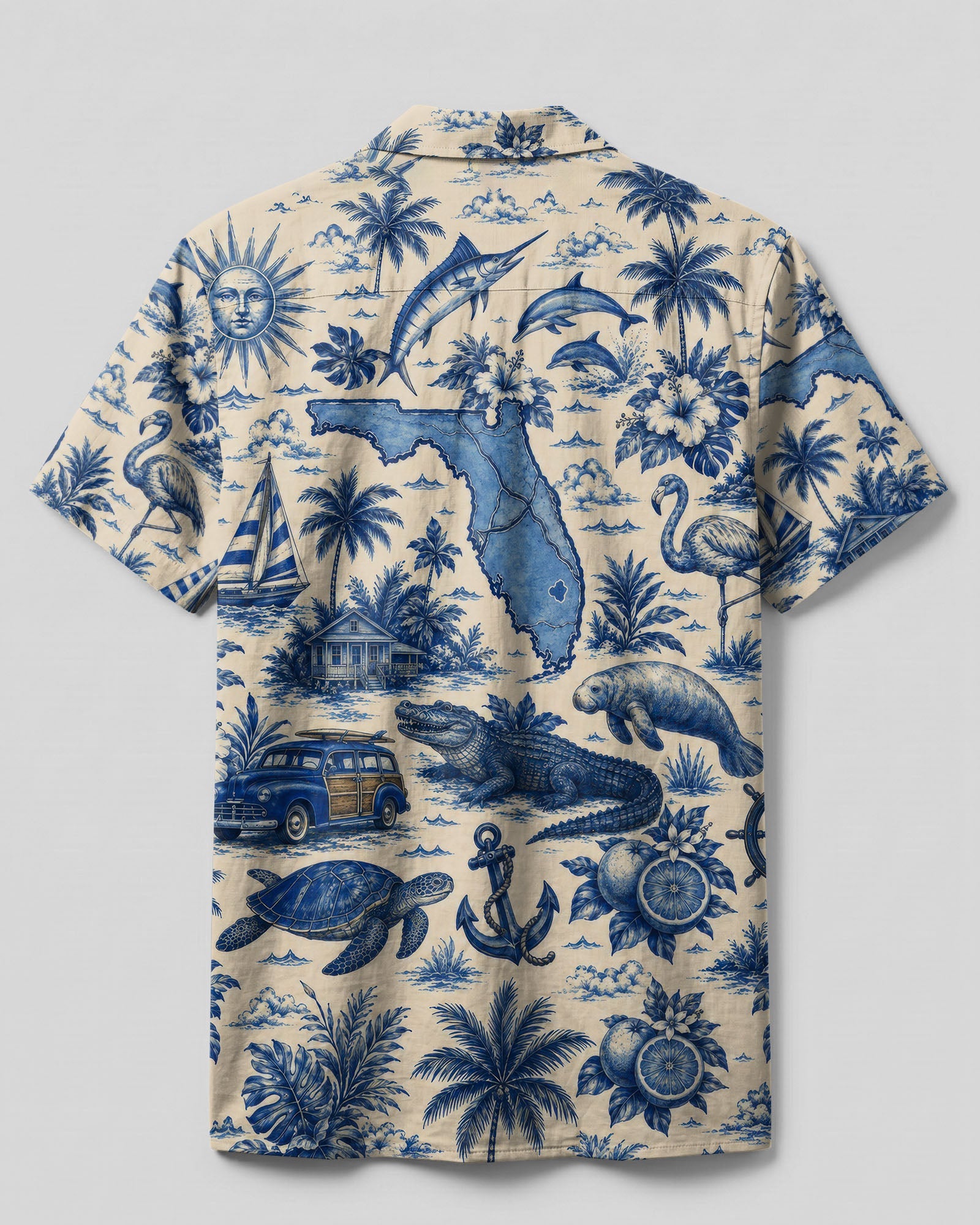 TROPICAL FLORIDA PATTERN CAMP SHIRT - TLTW2506262