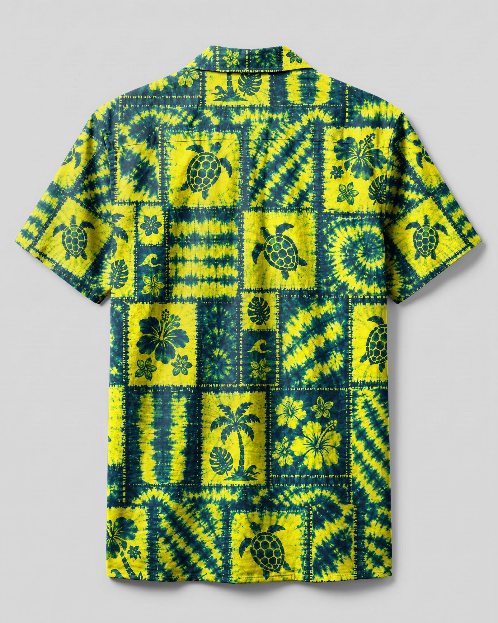 ISLAND TURTLE NEON PATCHWORK CAMP SHIRT - TLHG0307264