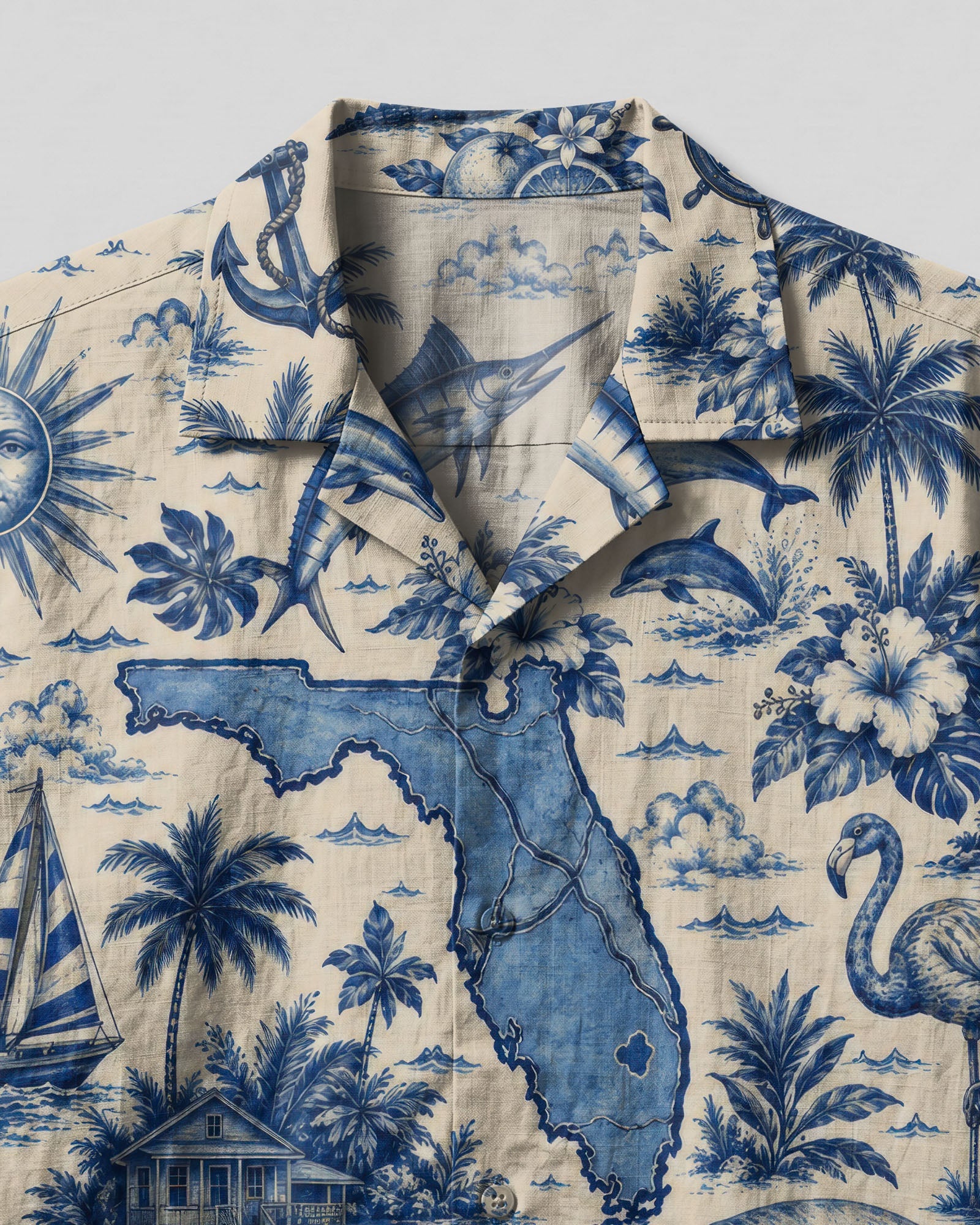 TROPICAL FLORIDA PATTERN CAMP SHIRT - TLTW2506262