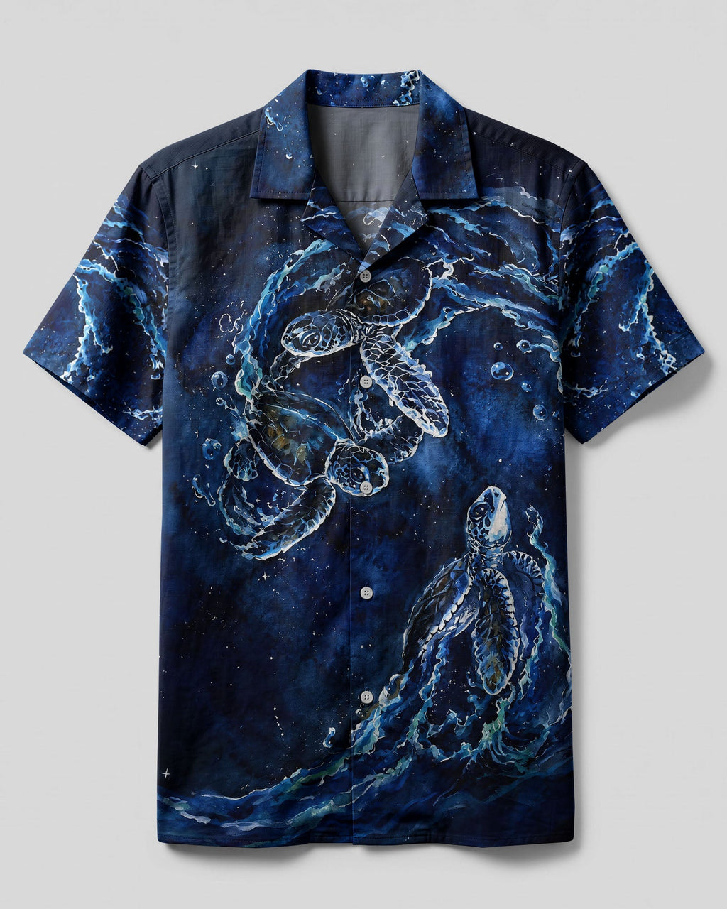 SEA TURTLE IN WAVES UNDERSEA CAMP SHIRT    - TLHG1706264