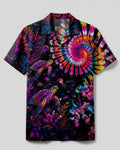NEON OCEAN WONDERLAND TURTLE CAMP SHIRT - TLTW1806261