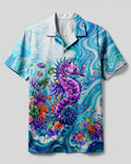 VIBRANT SEAHORSE CORAL REEF CAMP SHIRT - TYLN1706262