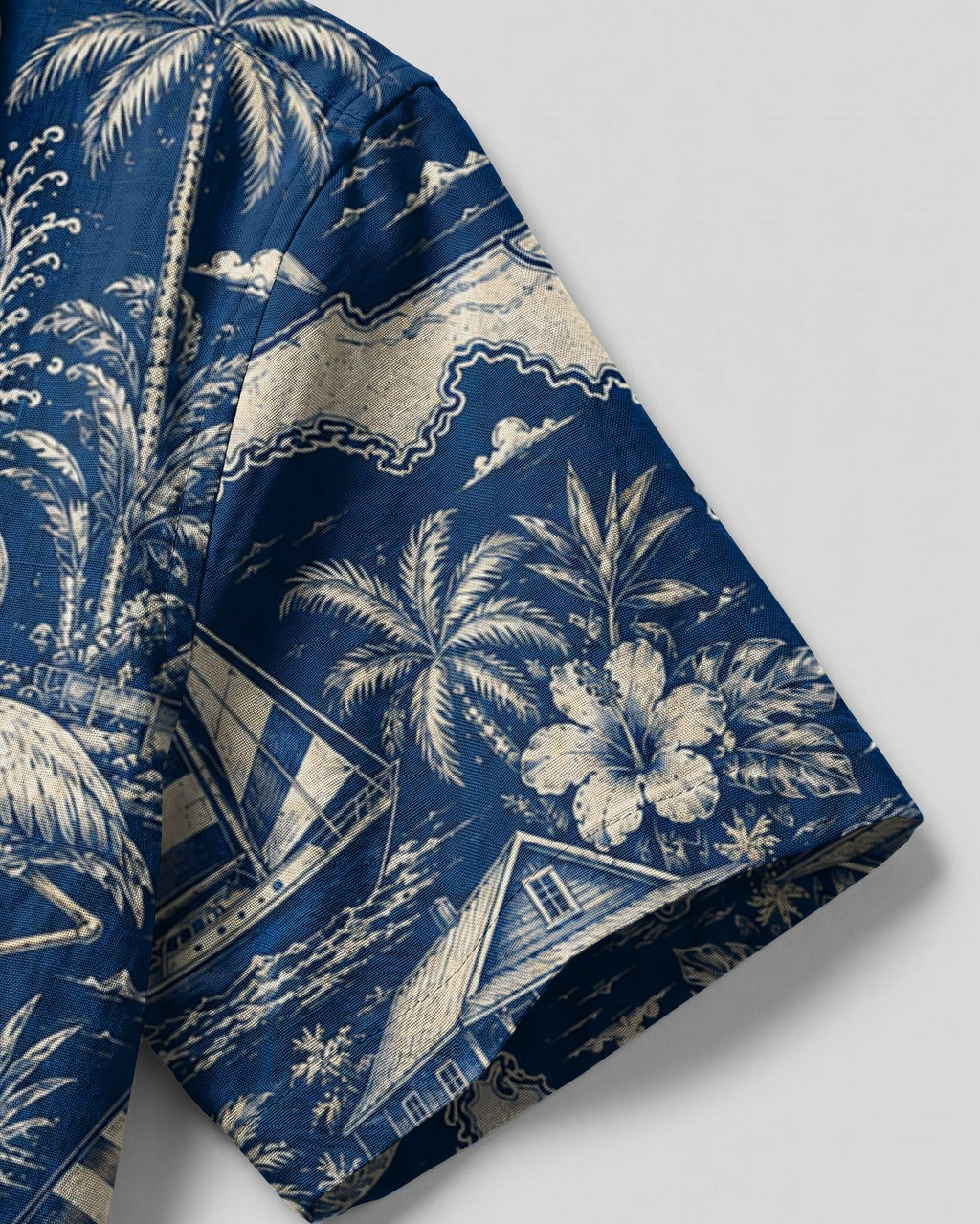 VINTAGE TROPICAL FLORIDA PATTERN CAMP SHIRT - TLTW2406263