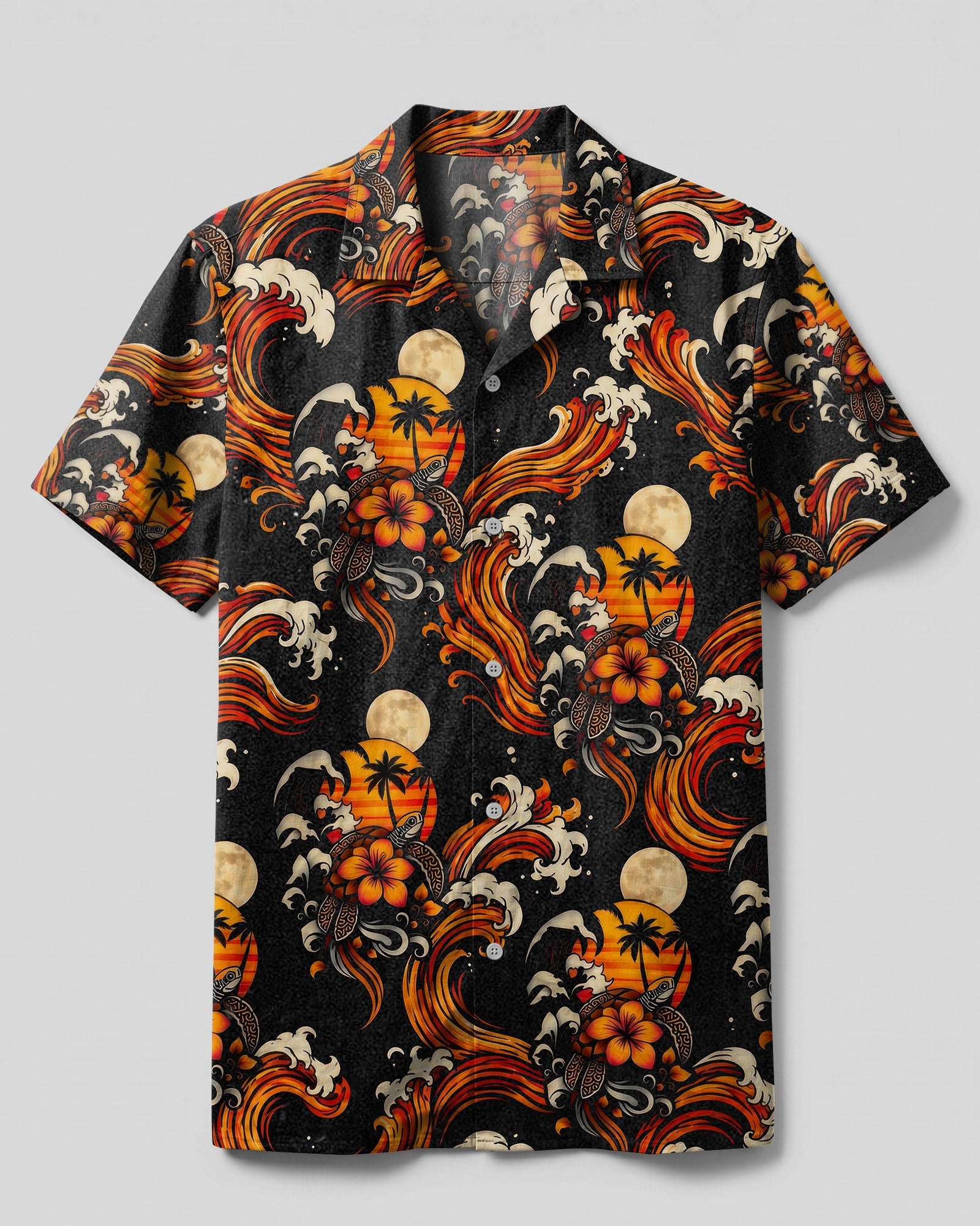 SEA TURTLE SUNSET CAMP SHIRT  - TLTW2906269