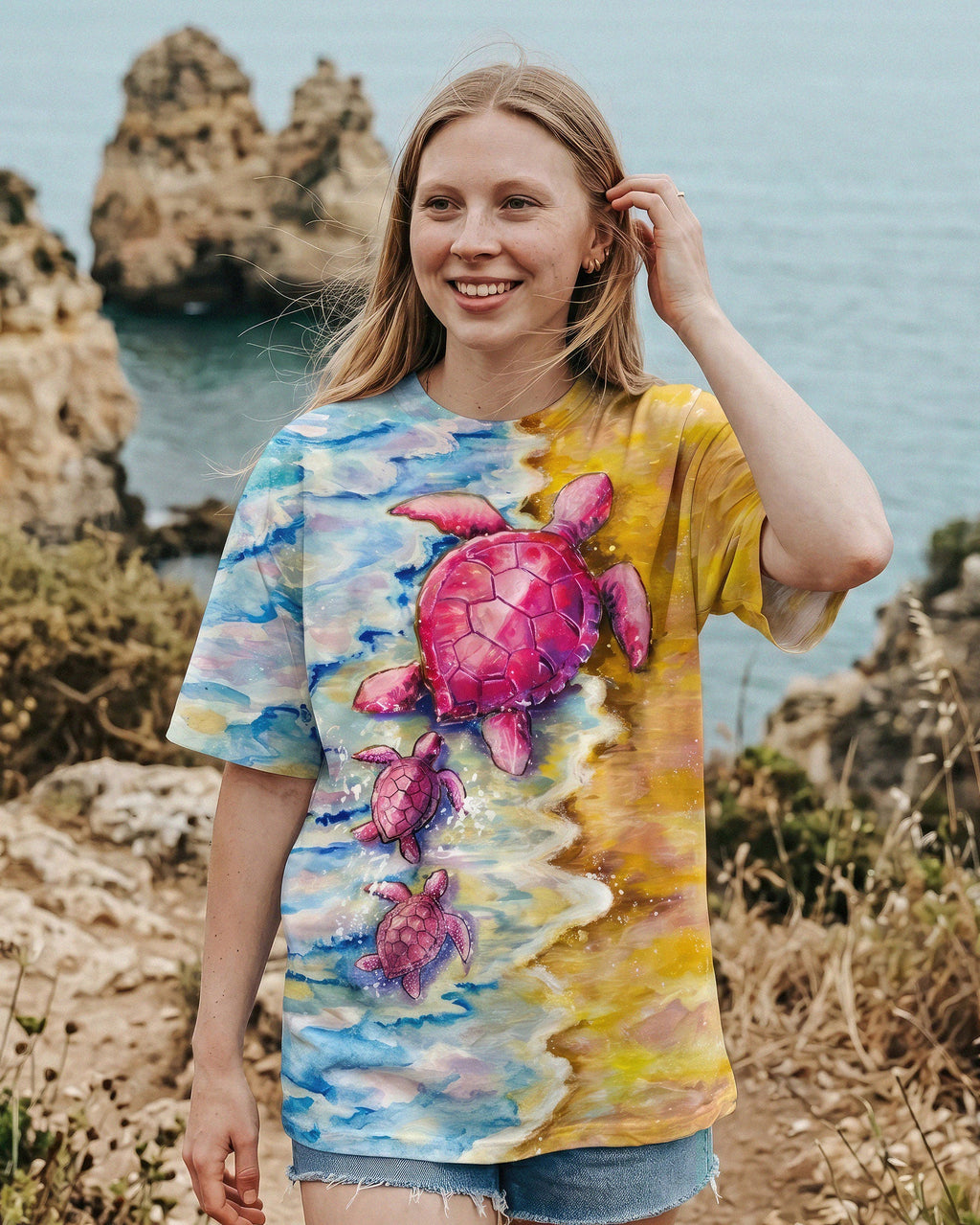 TURTLE SANDY BEACH ALL OVER PRINT  - TLNO0406262