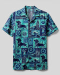 DACHSHUND DOG ISLAND PATCHWORK CAMP SHIRT - TLNO1507262