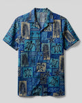 TROPICAL SEA TURTLE TRIBAL PATCHWORK CAMP SHIRT  - TLTW1507264