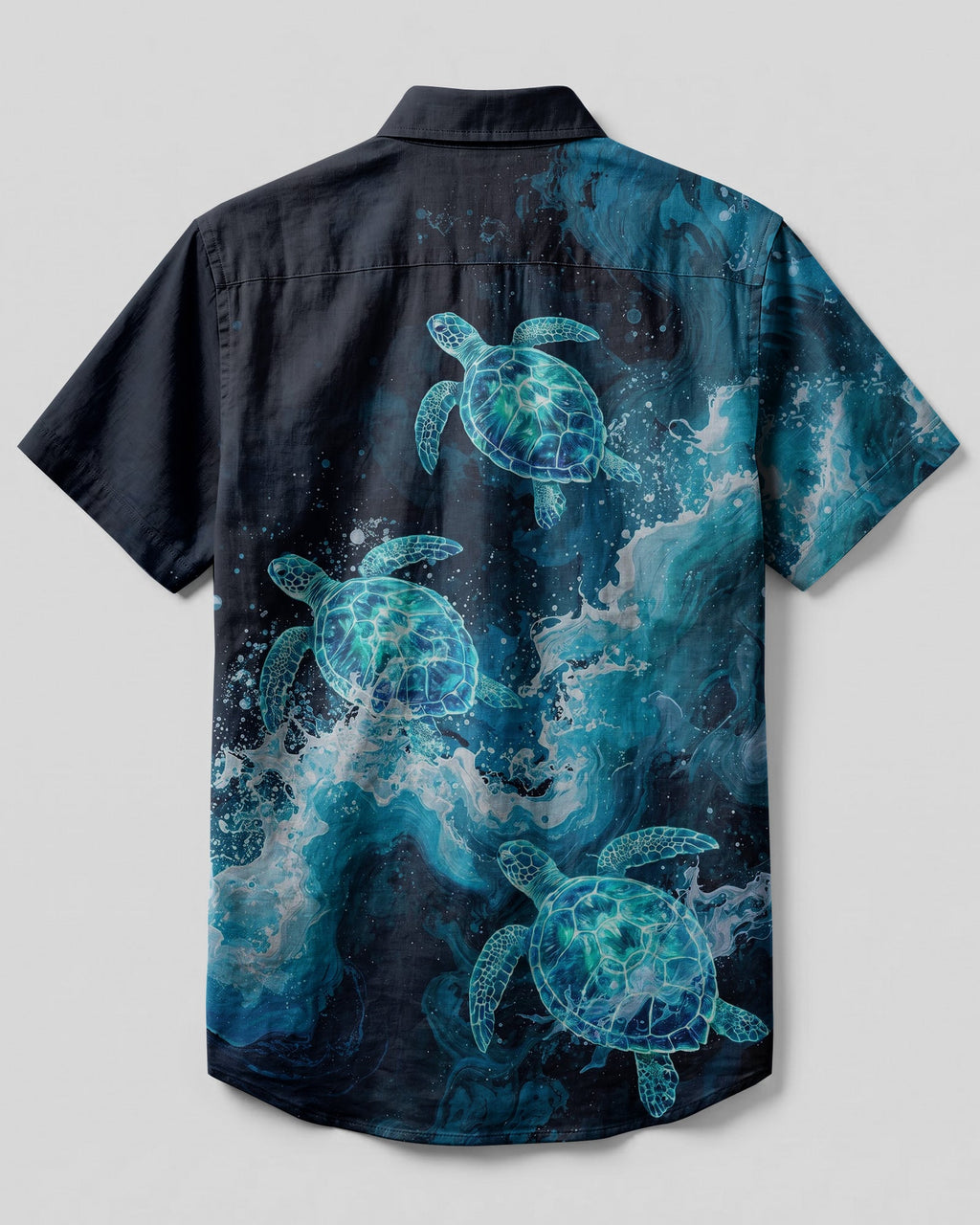 OCEAN GLOW TURTLES BUTTON-DOWN COLLAR SHIRT - TYLN0807264