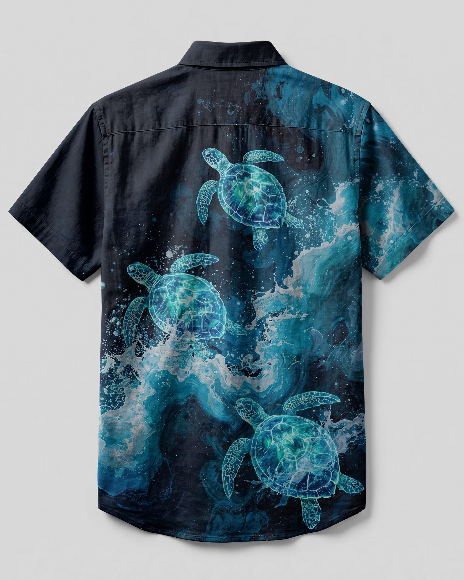 OCEAN GLOW TURTLES BUTTON-DOWN COLLAR SHIRT - TYLN0807264