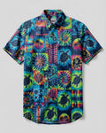 TROPICAL SEA TURTLE LAGOON PATCHWORK BUTTON-DOWN COLLAR SHIRT - TLHG1607264