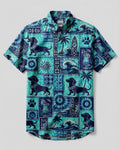 DACHSHUND DOG ISLAND PATCHWORK BUTTON-DOWN COLLAR SHIRT - TLNO1507263