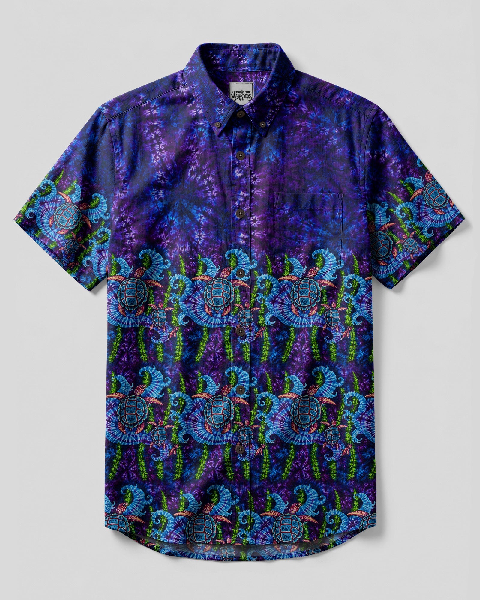 SEA TURTLES SEAWEED BUTTON-DOWN COLLAR SHIRT - TLHN0607264