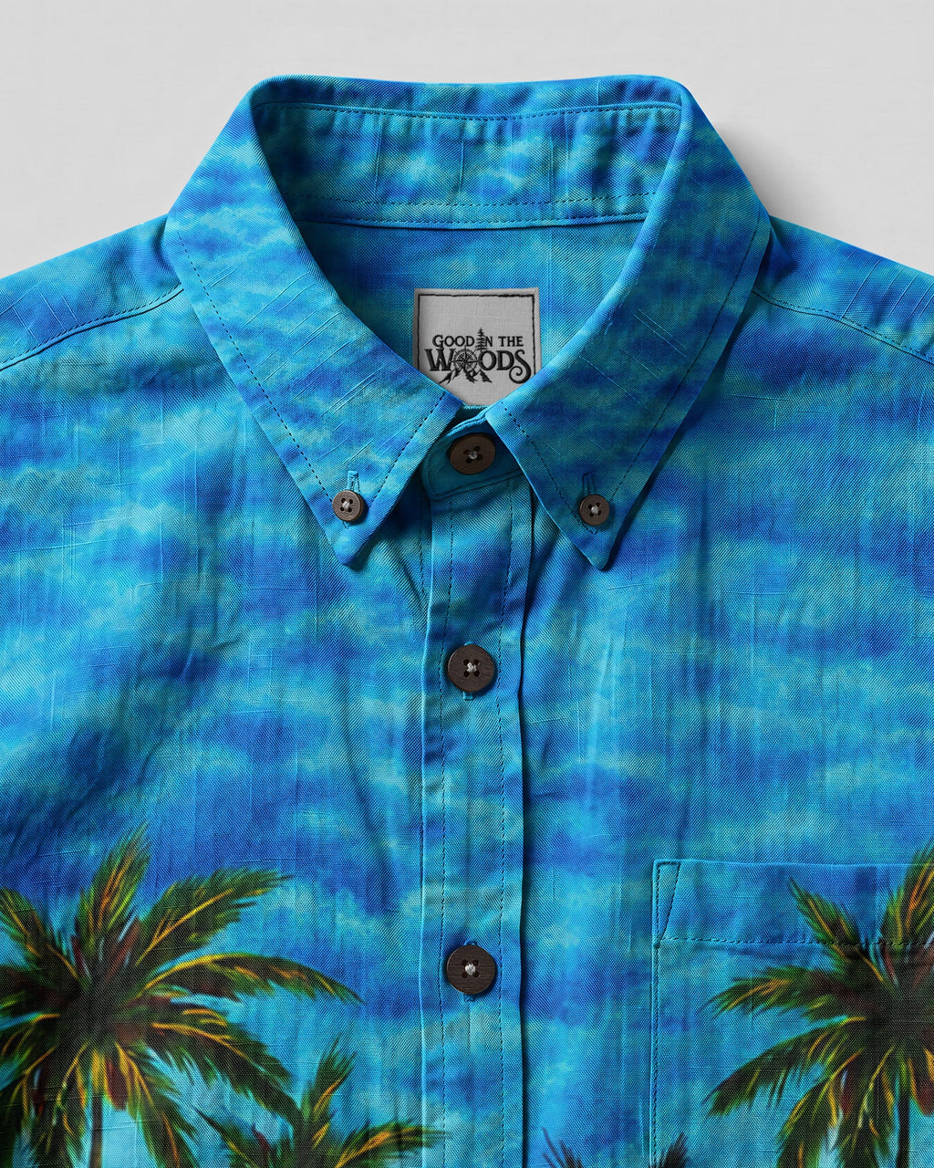 TROPICAL BEACH FUN WITH DACHSHUND DOG BUTTON-DOWN COLLAR SHIRT  - TLHG0807263