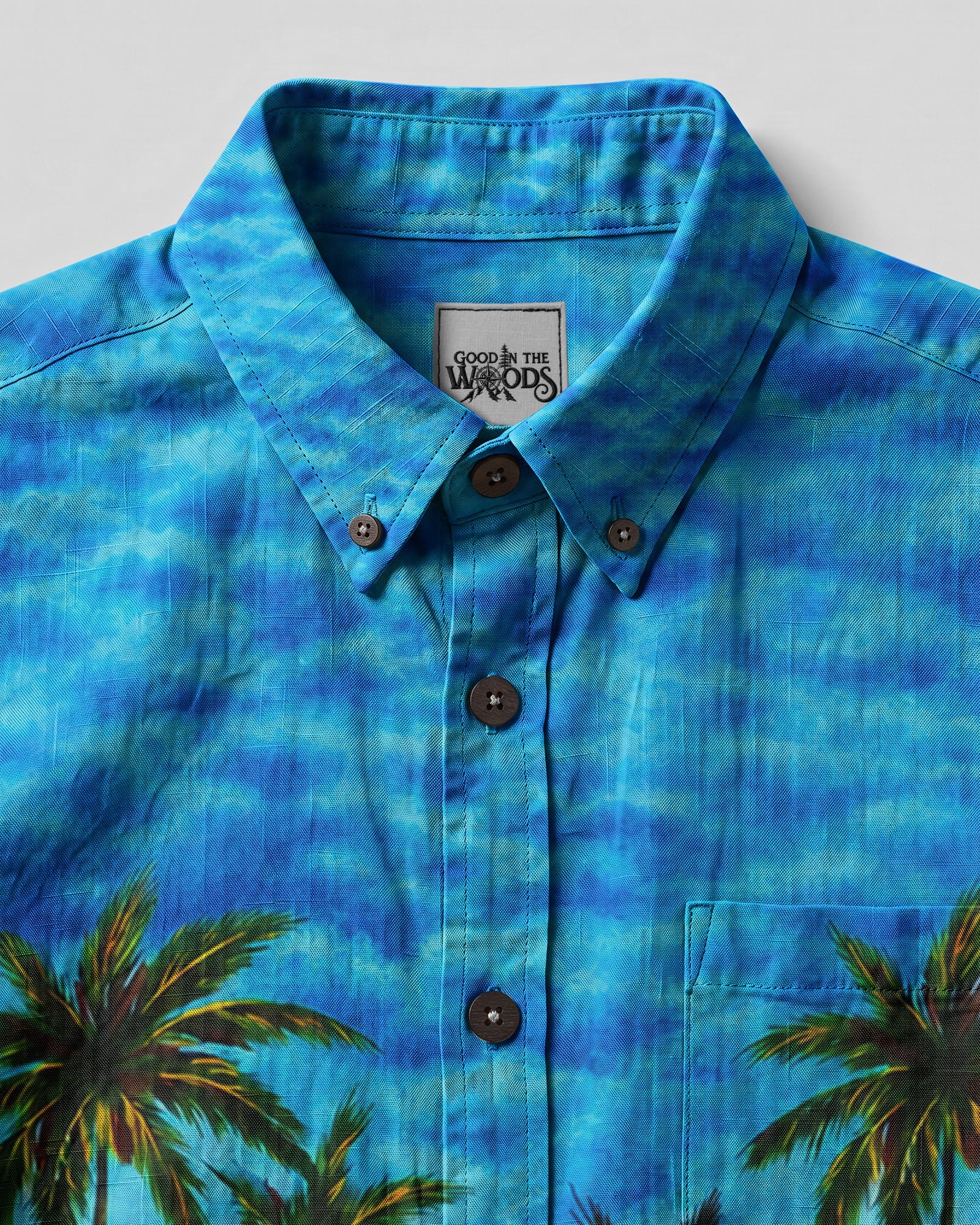 TROPICAL BEACH FUN WITH DACHSHUND DOG BUTTON-DOWN COLLAR SHIRT  - TLHG0807263