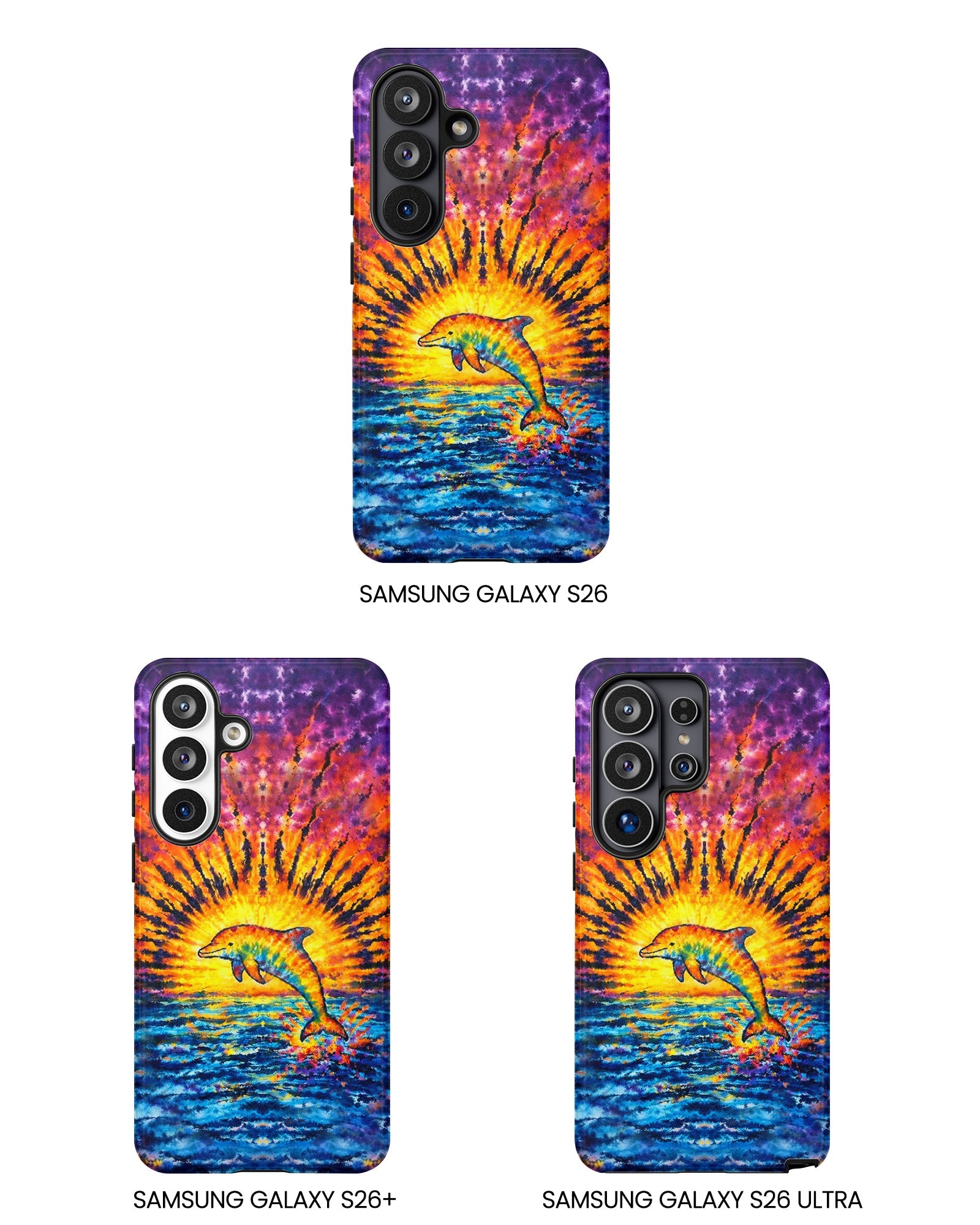 DOLPHIN SUNSET WATERCOLOR PATTERN  PHONE CASE  - TLHN2104264